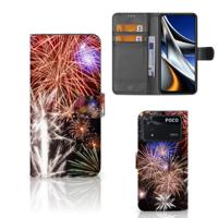 Xiaomi Poco X4 Pro 5G | Wallet Case | met Pasjes | Vuurwerk - thumbnail