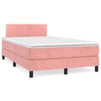 Boxspring met matras fluweel roze 120x200 cm - thumbnail