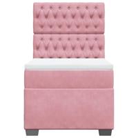 Boxspring met matras fluweel roze 80x200 cm - thumbnail