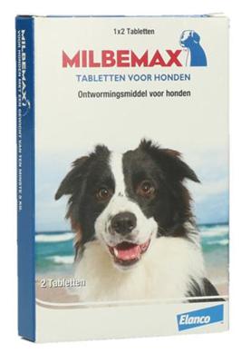 Milbemax ontwormingstabletten hond vanaf 5 kg 2 tabletten