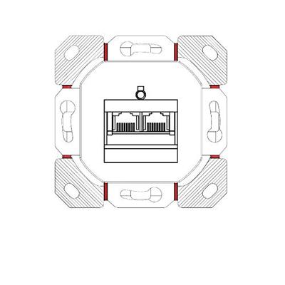 Goobay 68246 CAT 6 inbouwdoos (UP), 2 x RJ45 UAE stopcontact, 1 Gigabit ethernet, databose, netwerkdoos voor inbouw, afgeschermd