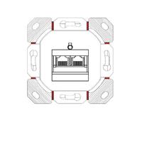 Goobay 68246 CAT 6 inbouwdoos (UP), 2 x RJ45 UAE stopcontact, 1 Gigabit ethernet, databose, netwerkdoos voor inbouw, afgeschermd - thumbnail