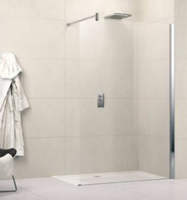 Novellini Lunes inloopdouche H 118 120x195cm met muursteun 100cm mat chroom profiel en helder glas LUNESH1201B lunesh120-1b - thumbnail