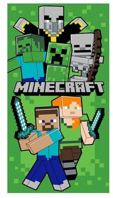 Minecraft Strandlaken Survive 70 x 140 cm groen Minecraft Strandlaken Survive 70 x 140 cm groen