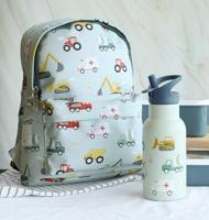 Kleine rugzak voor jongens VOERTUIGEN A Little Lovely Company bleekblauw - thumbnail