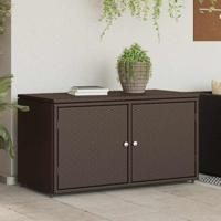 Tuinkast 110x55x60,5 cm poly rattan bruin - thumbnail