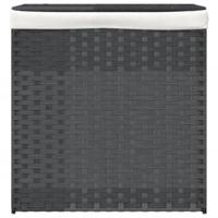 VidaXL Wasmand met 2 vakken 53x35x57 cm poly rattan grijs - thumbnail