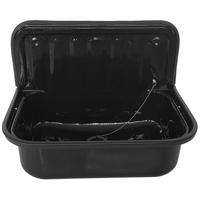 Xellanz Uitstortgootsteen - Glans Zwart - Plaatstaal met Stootrand & Afvoerstop - thumbnail