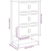 Dressoir 68,5x38,5x123,5 cm staal roze - thumbnail