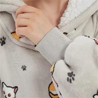 Draagbare deken met capuchon & mouwen - kind - katjes - thumbnail