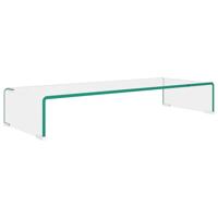 Tv-meubel/monitorverhoger transparant 80x30x13 cm glas - thumbnail
