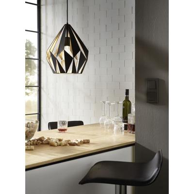 Eglo HanglampCarlton 1 31cm zwart met goud - 49931