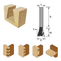 ENT Zwaluwstaartfrees HM 14 graden A25.4mm, Kolf 12mm - 7916032 - 7916032 - thumbnail