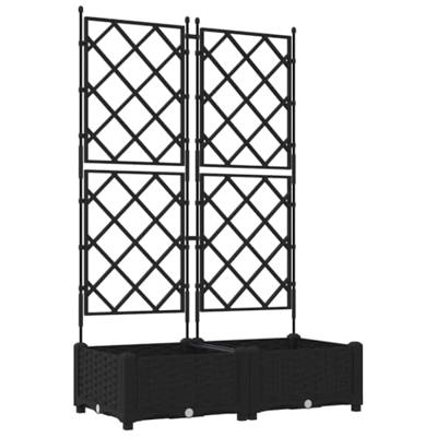 VidaXL Tuin bloempot 2 pcs zwart 80 x 40 x 125,5 cm staal VidaXL Tuin bloempot 2 pcs zwart 80 x 40 x 125,5 cm staal