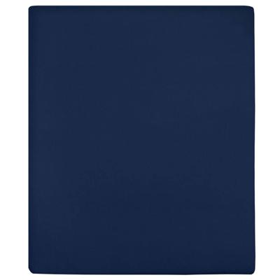 Hoeslakens 2 st jersey 90x200 cm katoen marineblauw