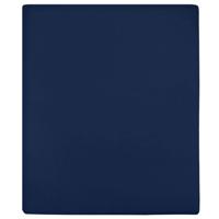 Hoeslakens 2 st jersey 90x200 cm katoen marineblauw - thumbnail