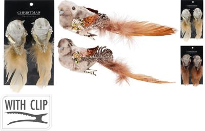 Vogel op clip 14 cm set2 2ass Nampook - Nampook