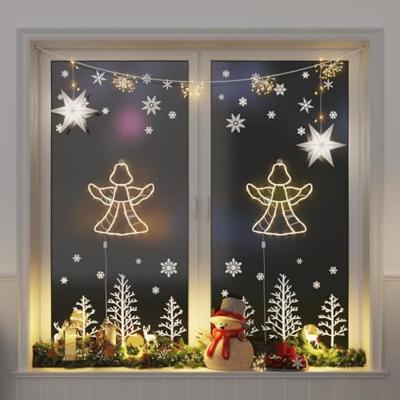 VidaXL Kerstverlichting engel silhouet 2 st 50 leds warm wit