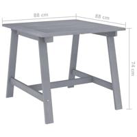 Tuintafel 88x88x74 cm massief acaciahout grijs - thumbnail
