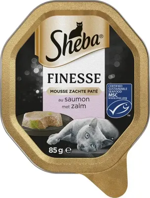 Finesse natvoer zalm voor volwassen katten 85g cupje Sheba - Sheba
