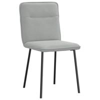 Eetkamerstoelen 4 st fluweel lichtgrijs - thumbnail
