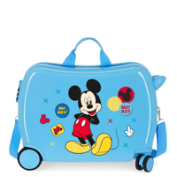 Disney Rolling Suitcase 4 Wheels Enjoy The Day Mickey Mouse Twister Light Blue - thumbnail
