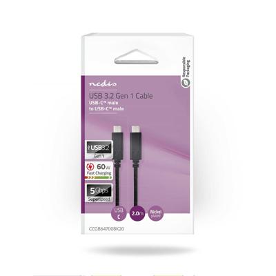 Nedis USB-Kabel | 5 Gbps | 2 m | 1 stuks - CCGB64700BK20 CCGB64700BK20 Nedis USB-Kabel | 5 Gbps | 2 m | 1 stuks - CCGB64700BK20 CCGB64700BK20
