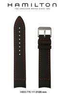 Horlogeband Hamilton H776350 / H001.77.635.333.01 Leder Zwart 21mm - thumbnail