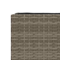 Plantenbakken met wielen 2 st 107x32x38 cm poly rattan grijs - thumbnail