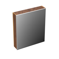 Spiegelkast Forzalaqua Uni 59.5x68.5x12.5 Cm 1 Deur Links Tweezijdig Spiegel Noten Pure Walnut - thumbnail