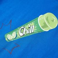 Kindershirt met ijsjesprint 104 felblauw - thumbnail