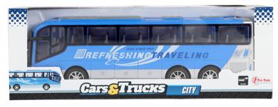 Toi-Toys Cars & trucks reisbus blauw frictie, 32cm