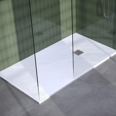 Brauer Asteroid Douchebak - 90 x 160 cm - Mineraalmarmer - Mat Wit - Antislip - Antibacterieel