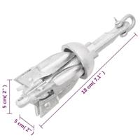 VidaXL Anker inklapbaar 0,7 kg thermisch verzinkt gietijzer zilver - thumbnail