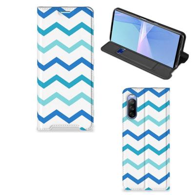 Sony Xperia 10 III | Hoesje met Magneet | Zigzag Blauw