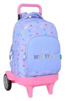 Schoolrugzak met Wielen Benetton Lila Lila 33 x 45 x 22 cm - thumbnail