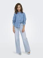 Only Onlmadison Blush Hw Wide Dnm Cro495 Noos Loose Fit Light Blue Bleached Denim - thumbnail