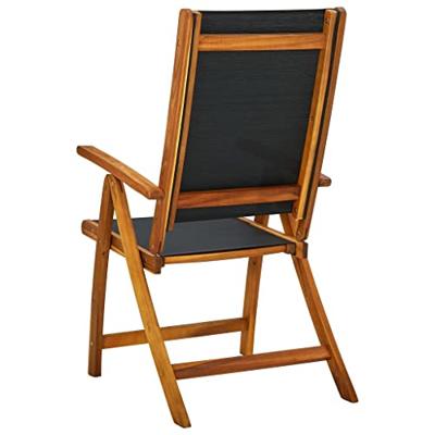 Tuinstoelen inklapbaar 2 st massief acaciahout en textileen - thumbnail