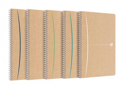 Oxford Touareg spiraalschrift, 180 bladzijden, ft A4, gelijnd, geassorteerde kleuren