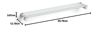 Zack Carvo Planchet - 66x12cm - glas - geborsteld RVS 40486 Zack Carvo Planchet - 66x12cm - glas - geborsteld RVS 40486