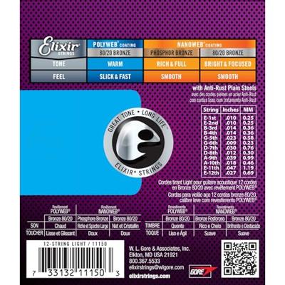 Elixir Strings 11150 snaar voor muziekinstrumenten Gitaar Akoestisch 12 stuk(s) Elixir Strings 11150 snaar voor muziekinstrumenten Gitaar Akoestisch 12 stuk(s)