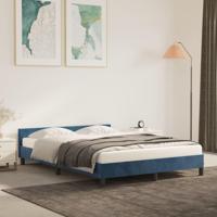 Bedframe zonder matras 140x190 cm fluweel donkerblauw - thumbnail