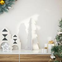 VidaXL Kerstdecoratie kerstboom 49 cm massief grenenhout wit - thumbnail