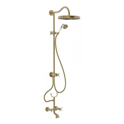 Bad/Douche Combinatie Opbouwset Tres Clasic Mengkraan Verouderd Messing Mat
