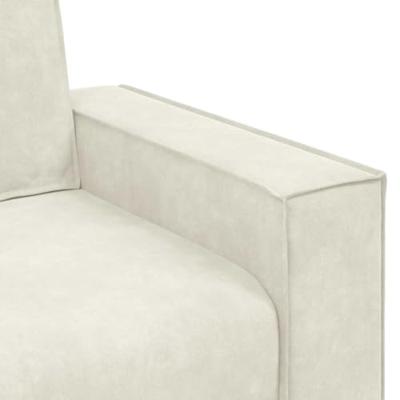 Tweezitsbank 120 cm fluweel crmekleurig