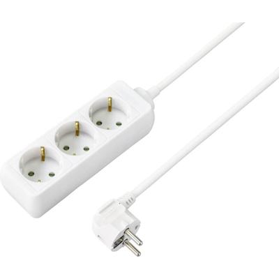 Sygonix SY-4890980 Stekkerdoos 3-voudig Wit Randaarde stekker 1 stuk(s)