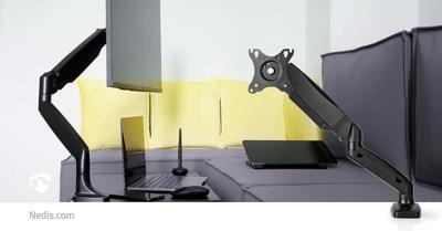 Nedis Monitorbeugel voor Bureaus | Gasveer | 1 Scherm(en) | 15 - 32 " | 75x75 / 100x100 | Draai- en Kantelbaar - MMSISGS110BK