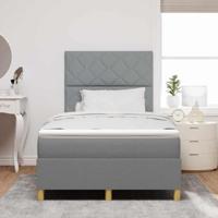 Boxspringbed met Matras & LED Lichtgrijs 120x190 cm Stof - thumbnail