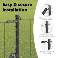 VidaXL Hek met paal grijs 1,5 x 10 m staal - thumbnail