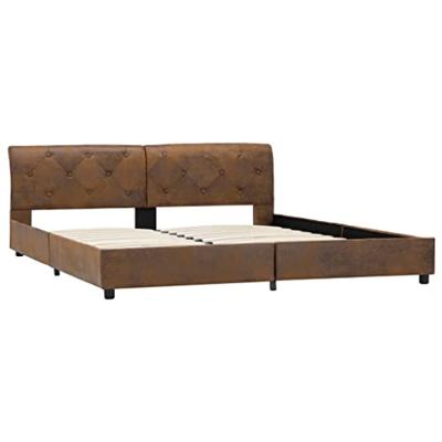 VidaXL Bedframe kunstsuède bruin 160x200 cm